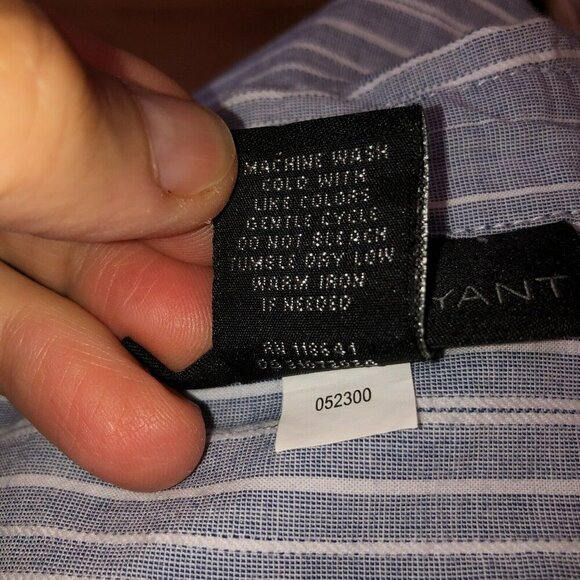 Lane Bryant Size 14 16 Blue Striped Long Sleeve Button Up Shirt Blouse Top - Picture 8 of 8